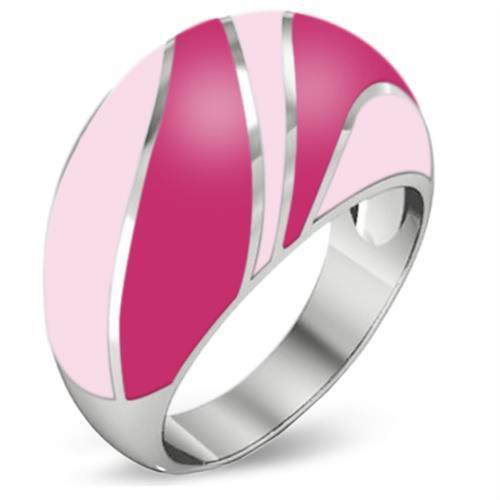 TK243 - High polished (no plating) Stainless Steel Ring with Epoxy  in No Stone - Joyeria Lady
