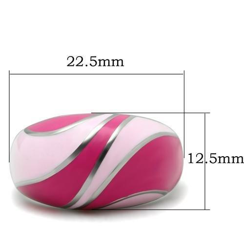 TK243 - High polished (no plating) Stainless Steel Ring with Epoxy  in No Stone - Joyeria Lady