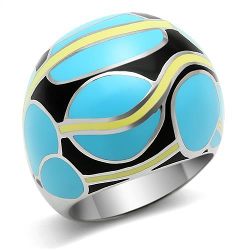 TK249 - High polished (no plating) Stainless Steel Ring with No Stone - Joyeria Lady