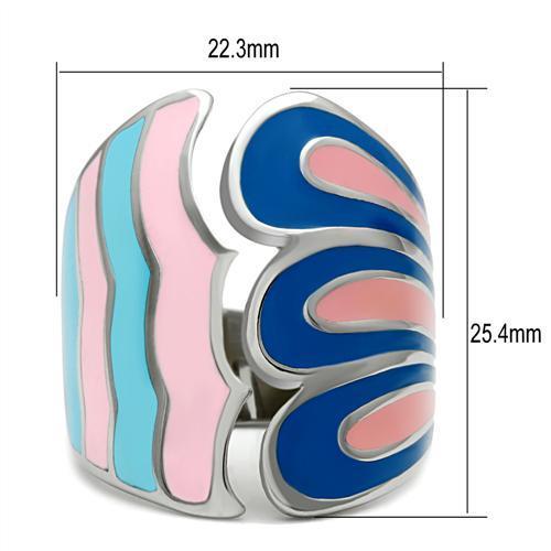 TK253 - High polished (no plating) Stainless Steel Ring with No Stone - Joyeria Lady
