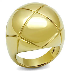 TK2831 - IP Gold(Ion Plating) Stainless Steel Ring with No Stone - Joyeria Lady