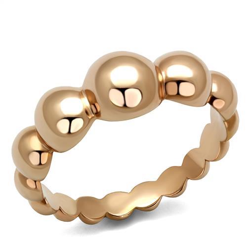 TK2967 - IP Rose Gold(Ion Plating) Stainless Steel Ring with No Stone - Joyeria Lady