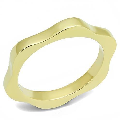 TK3033 - IP Gold(Ion Plating) Stainless Steel Ring with No Stone - Joyeria Lady