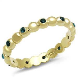 TK3086 - IP Gold(Ion Plating) Stainless Steel Ring with Synthetic Synthetic Glass in Montana - Joyeria Lady