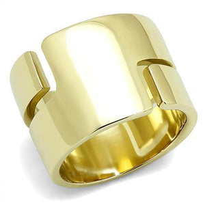TK3118 - IP Gold(Ion Plating) Stainless Steel Ring with No Stone - Joyeria Lady