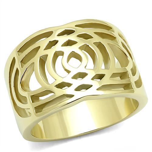 TK3119 - IP Gold(Ion Plating) Stainless Steel Ring with No Stone - Joyeria Lady