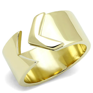 TK3120 - IP Gold(Ion Plating) Stainless Steel Ring with No Stone - Joyeria Lady