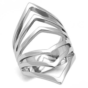 TK3144 - High polished (no plating) Stainless Steel Ring with No Stone - Joyeria Lady