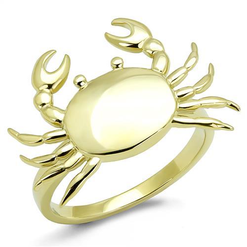 TK3199 - IP Gold(Ion Plating) Stainless Steel Ring with No Stone - Joyeria Lady