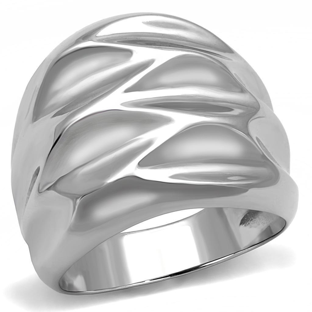TK3262 - High polished (no plating) Stainless Steel Ring with No Stone - Joyeria Lady