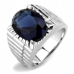 TK3461 High polished (no plating) Stainless Steel Ring with Synthetic in Montana - Joyeria Lady