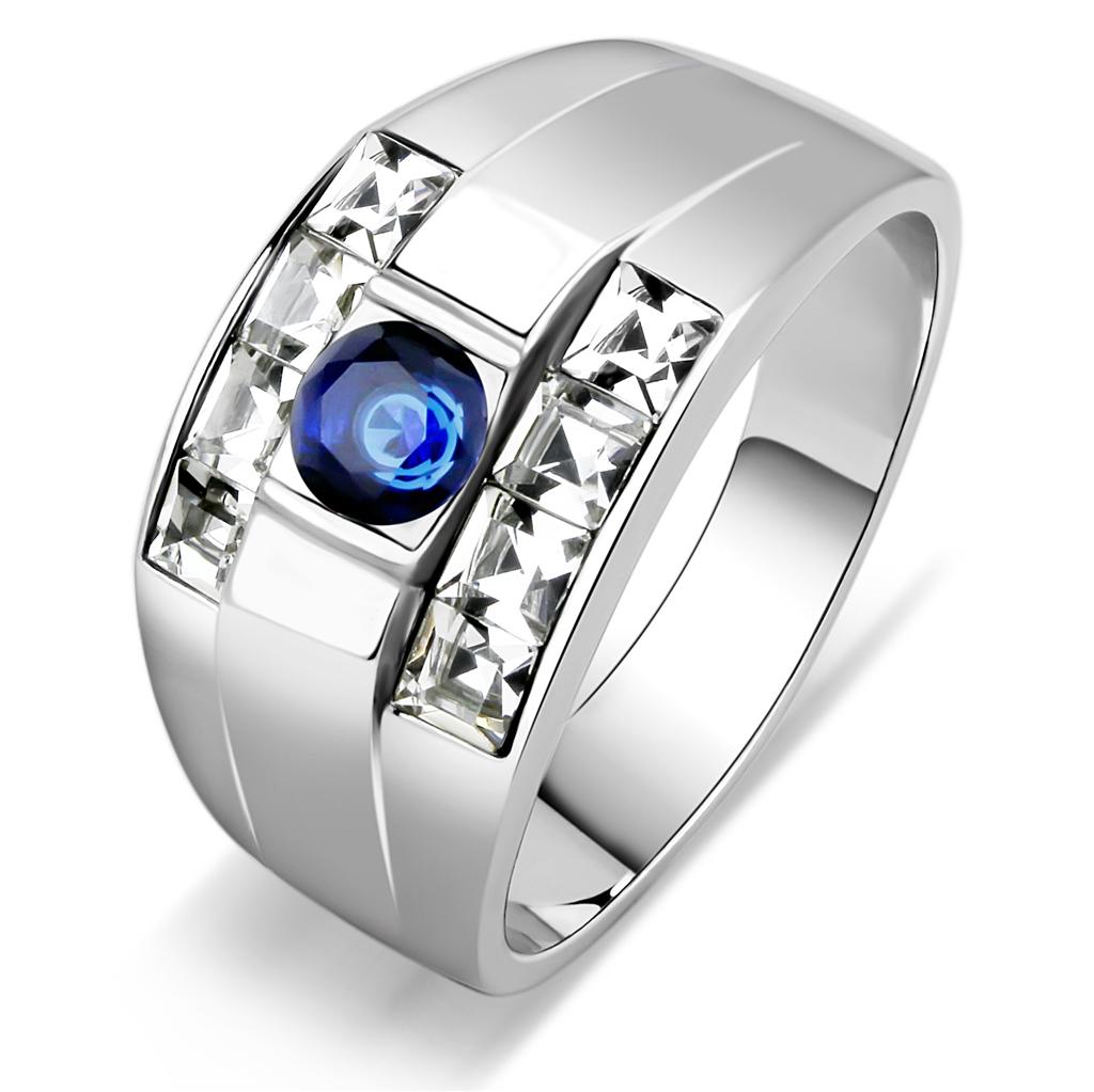 TK3463 High polished (no plating) Stainless Steel Ring with Synthetic in Montana - Joyeria Lady