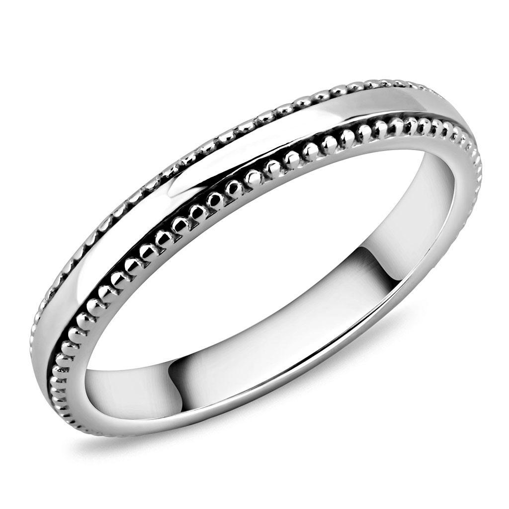 TK3503 - High polished (no plating) Stainless Steel Ring with No Stone - Joyeria Lady