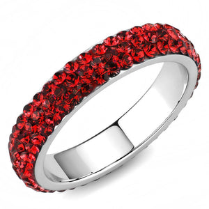 TK3536 - High polished (no plating) Stainless Steel Ring with Top Grade Crystal  in Siam - Joyeria Lady