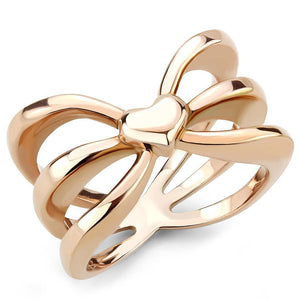 TK3575 - IP Rose Gold(Ion Plating) Stainless Steel Ring with No Stone - Joyeria Lady