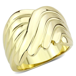 TK3576 - IP Gold(Ion Plating) Stainless Steel Ring with No Stone - Joyeria Lady