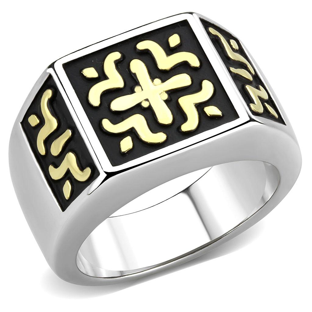 No Stone Rings TK3622 Two-Tone IP Gold (Ion Plating) Stainless Steel Ring with No ...