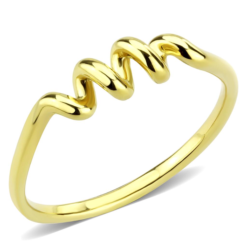 TK3626 - IP Gold(Ion Plating) Stainless Steel Ring with No Stone - Joyeria Lady