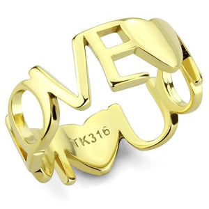 TK3637 - IP Gold(Ion Plating) Stainless Steel Ring with No Stone - Joyeria Lady