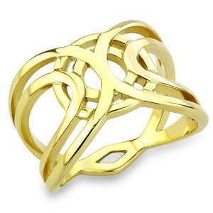 TK3639 - IP Gold(Ion Plating) Stainless Steel Ring with No Stone - Joyeria Lady