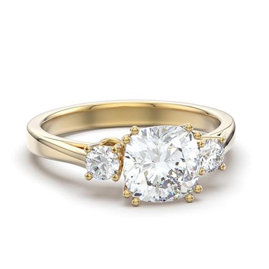 TK3674 - IP Gold(Ion Plating) Stainless Steel Ring with AAA Grade CZ  in Clear - Joyeria Lady