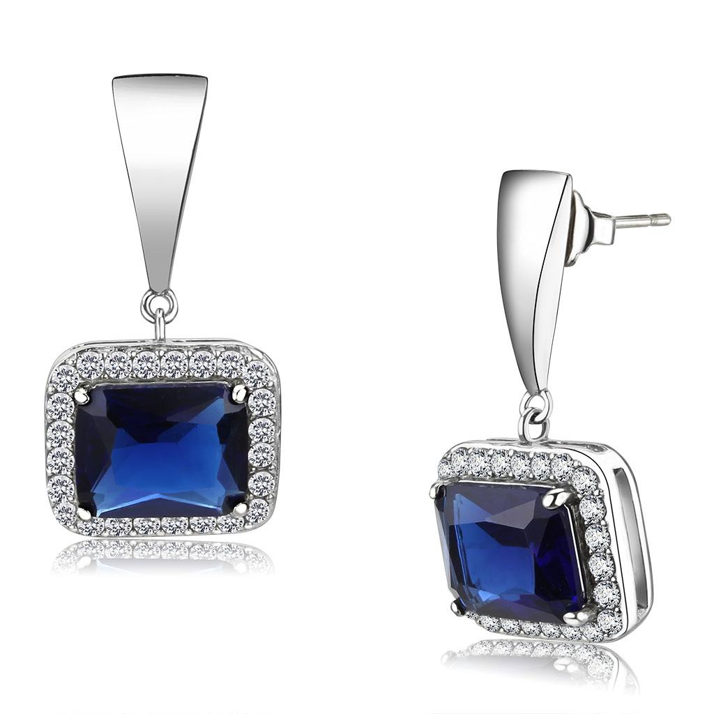 TK3684 High polished (no plating) Stainless Steel Earrings with Synthetic in Montana - Joyeria Lady