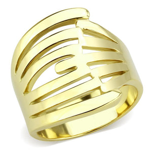 TK3717 - IP Gold(Ion Plating) Stainless Steel Ring with No Stone - Joyeria Lady