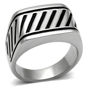 TK380 High polished (no plating) Stainless Steel Ring with No Stone in No Stone - Joyeria Lady