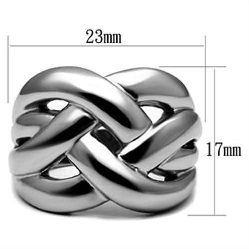 TK396 - High polished (no plating) Stainless Steel Ring with No Stone - Joyeria Lady