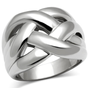 TK396 - High polished (no plating) Stainless Steel Ring with No Stone - Joyeria Lady