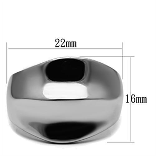 TK397 - High polished (no plating) Stainless Steel Ring with No Stone - Joyeria Lady