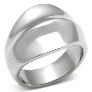 TK397 - High polished (no plating) Stainless Steel Ring with No Stone - Joyeria Lady