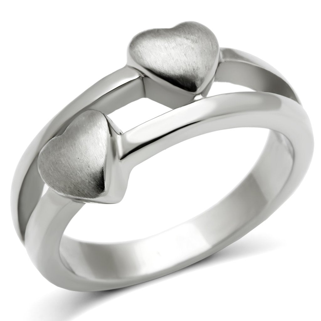 TK398 - High polished (no plating) Stainless Steel Ring with No Stone - Joyeria Lady