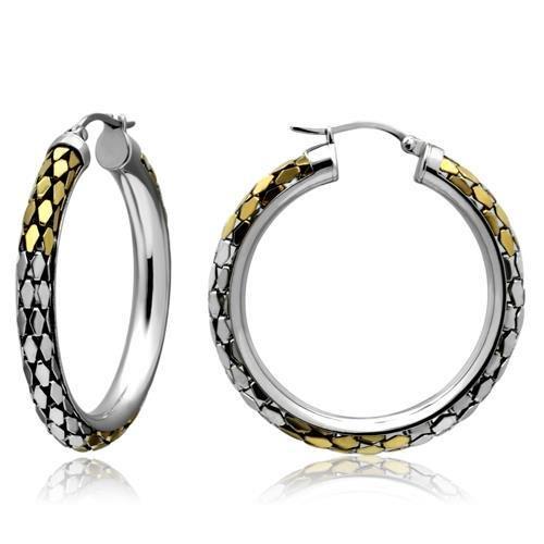 TK430 Gold+Rhodium Stainless Steel Earrings with No Stone in No Stone - Joyeria Lady