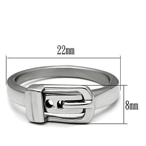 TK472 - High polished (no plating) Stainless Steel Ring with No Stone - Joyeria Lady