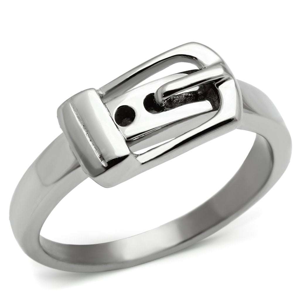 TK472 - High polished (no plating) Stainless Steel Ring with No Stone - Joyeria Lady