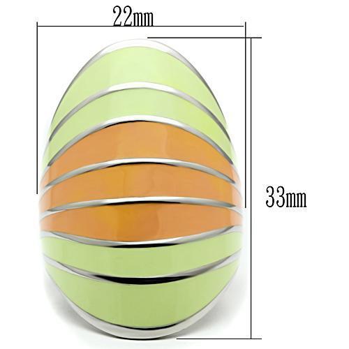 TK504 - High polished (no plating) Stainless Steel Ring with Epoxy  in Multi Color - Joyeria Lady