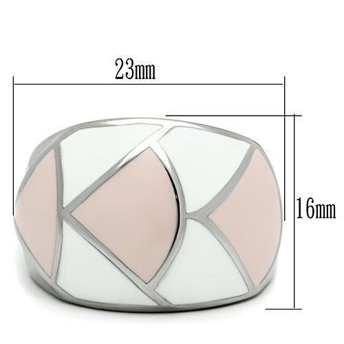 TK508 - High polished (no plating) Stainless Steel Ring with Epoxy  in Multi Color - Joyeria Lady