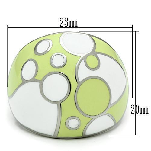 TK511 - High polished (no plating) Stainless Steel Ring with Epoxy  in Multi Color - Joyeria Lady