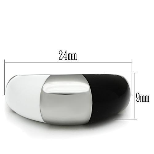 TK515 - High polished (no plating) Stainless Steel Ring with Epoxy  in Multi Color - Joyeria Lady