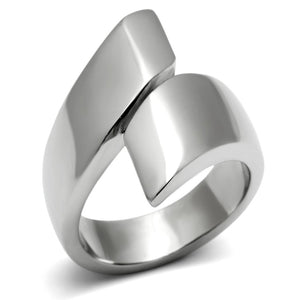 TK516 - High polished (no plating) Stainless Steel Ring with No Stone - Joyeria Lady