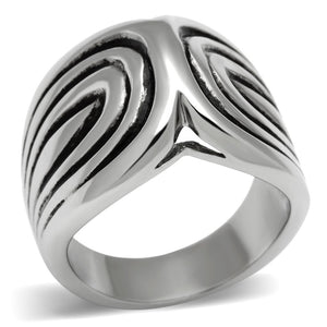 TK521 - High polished (no plating) Stainless Steel Ring with No Stone - Joyeria Lady
