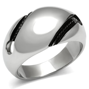 TK524 - High polished (no plating) Stainless Steel Ring with No Stone - Joyeria Lady