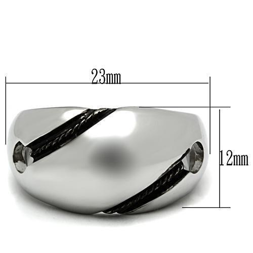 TK524 - High polished (no plating) Stainless Steel Ring with No Stone - Joyeria Lady