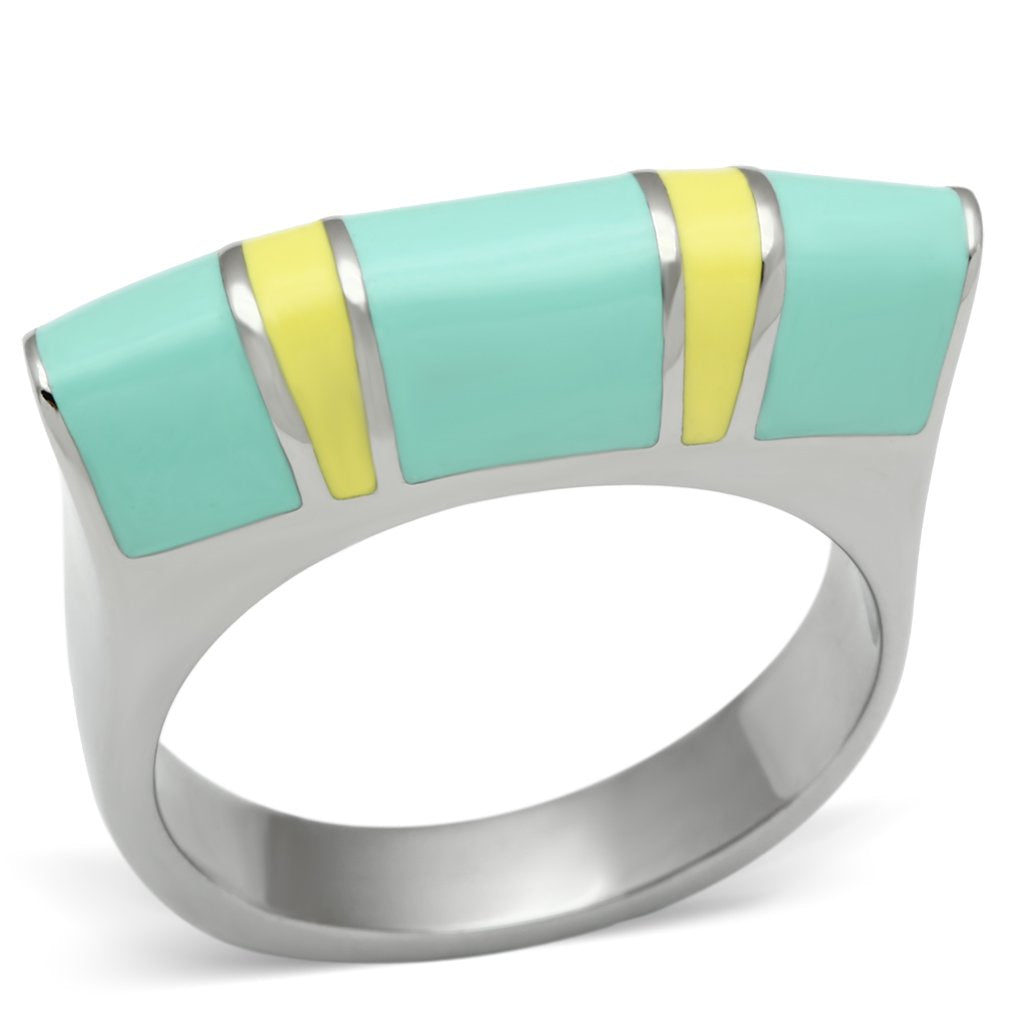 TK528 - High polished (no plating) Stainless Steel Ring with No Stone - Joyeria Lady