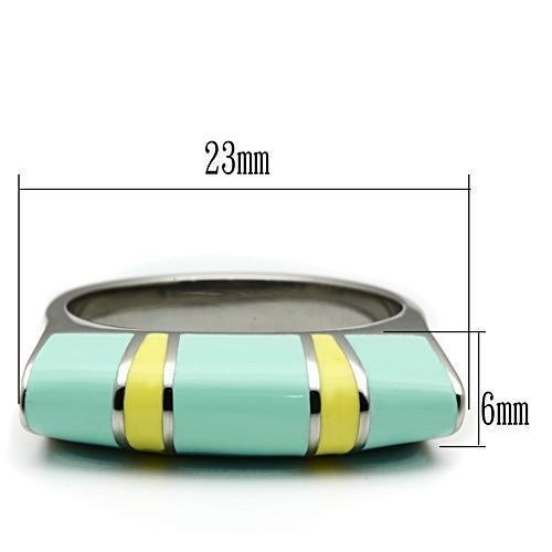 TK528 - High polished (no plating) Stainless Steel Ring with No Stone - Joyeria Lady