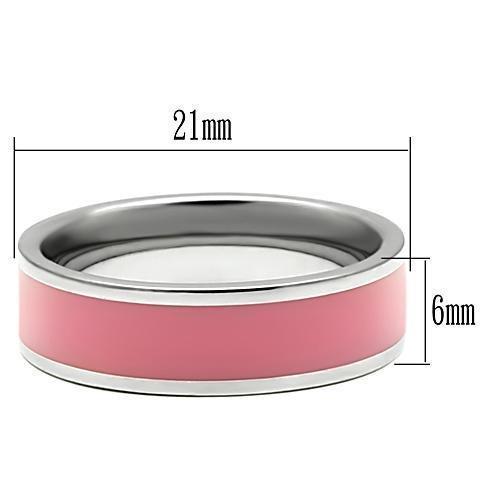 TK545 - High polished (no plating) Stainless Steel Ring with Epoxy  in Rose - Joyeria Lady
