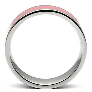 TK545 - High polished (no plating) Stainless Steel Ring with Epoxy  in Rose