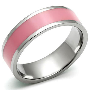 TK545 - High polished (no plating) Stainless Steel Ring with Epoxy  in Rose - Joyeria Lady