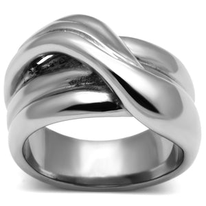 TK615 - High polished (no plating) Stainless Steel Ring with No Stone - Joyeria Lady